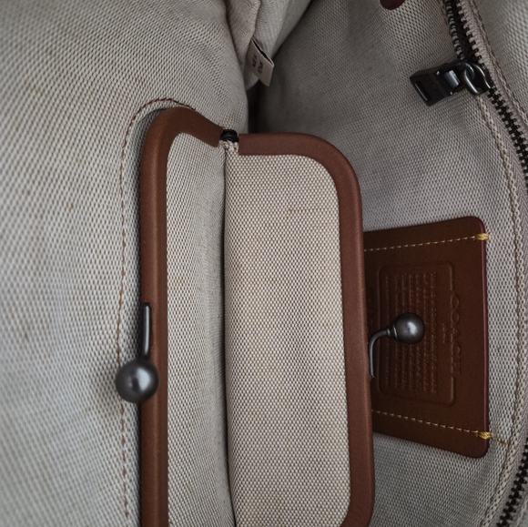 Authentic Coach Navy Blue Suede And Leather 1941 Rogue 36 Tote Bag - Picture 6 of 16